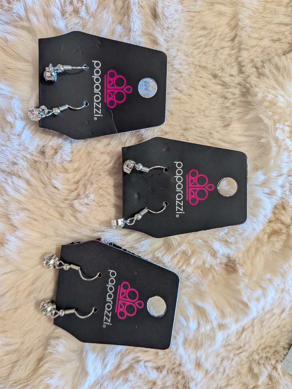 *5 Piece Bundle* Paparazzi Silver Dangle Earrings Trio And Two Bracelets
